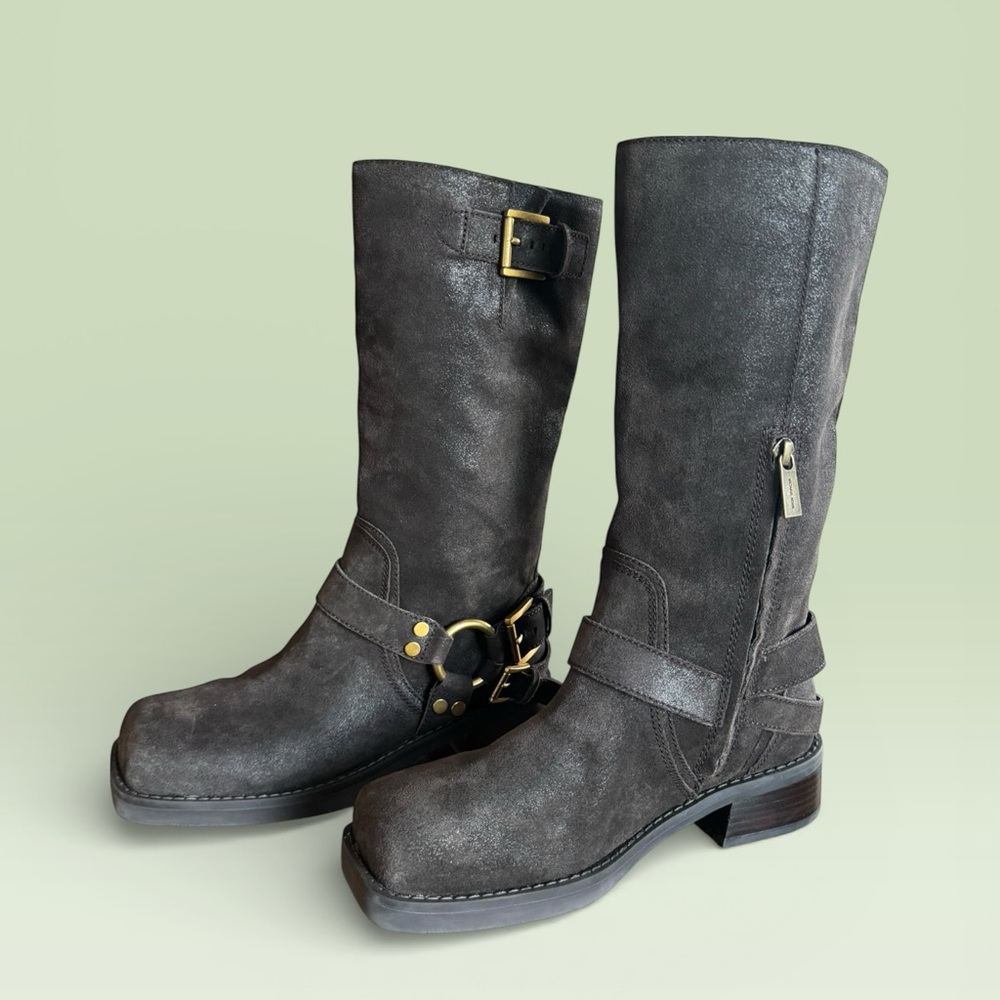 Michael Kors Brown Suede Moto Boots - Picture 4 of 9